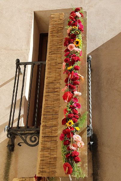 Decoración floral del Palacio de Benacazón