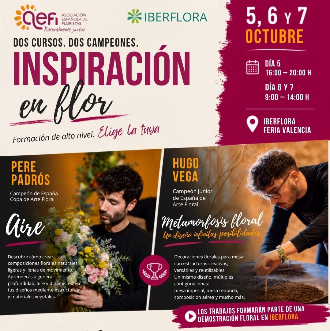 Curso Metamorfosis Floral con Hugo Vega en Iberflora 2026 | AEFI